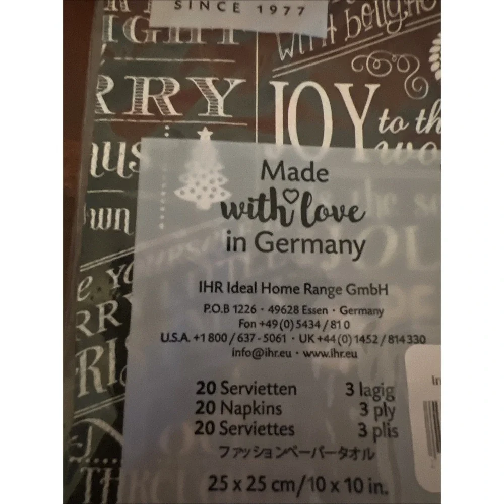 Paper Guest Towel‎ Joy To The World  Holiday Christmas Napkin Set Of 2 IHR 3-Ply